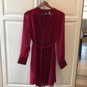 EUC red maternity belted dress